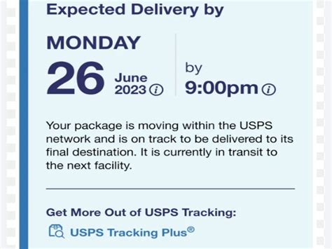 expected delivery by 9pm usps but still in transit|“Delivery today by 9pm” but it is not out for delivery.